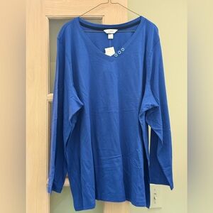 CJ Banks Blue Long Sleeve Tee